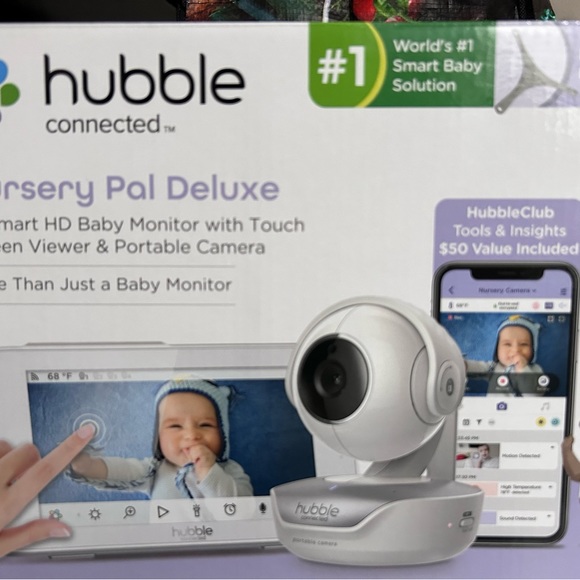 Hubble Connected Nursery Pal Premium 5" Smart HD Baby Monito Touch Screen Viewer - Picture 2 of 2